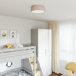 vidaXL Plafondlamp met sterrenlampscherm Ø 38 cm E27 stof taupe