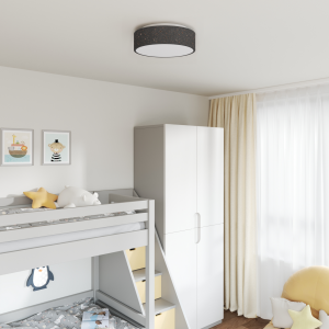 vidaXL Plafondlamp met sterrenlampscherm Ø 38 cm E27 stof zwart