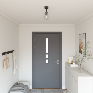 vidaXL Plafondlamp met verstelbare glazen lampenkap E27 antraciet