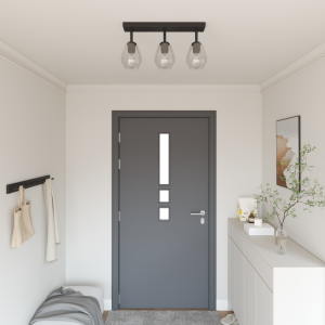 vidaXL Plafondlamp met verstelbare glazen lampenkap E27 antraciet