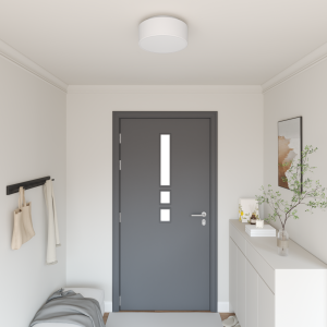 vidaXL Plafondlamp vlakke montage Ø 30 cm E27 stof wit