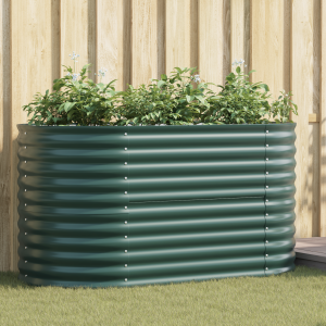 vidaXL Plantenbak verhoogd 160x80x81 cm gegalvaniseerd staal groen