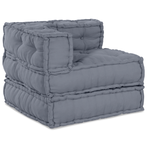 vidaXL Poef modulair 70x70x54 cm stof grijs