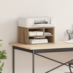 vidaXL Printerstandaard 40x32x22,5 cm bewerkt hout artisanaal eiken