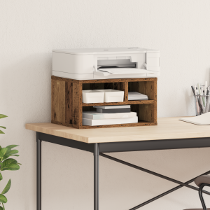 vidaXL Printerstandaard 40x32x22,5 cm bewerkt hout oud houtkleurig