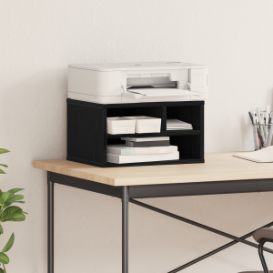 vidaXL Printerstandaard 40x32x22,5 cm bewerkt hout zwart eikenkleurig