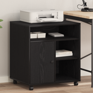 vidaXL Printerstandaard met wielen 60x50x67 cm zwart eikenkleurig