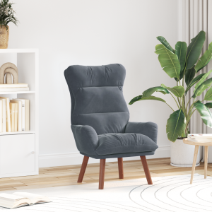 vidaXL Relaxstoel Donkergrijs Velours