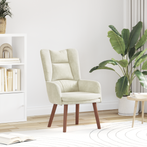 vidaXL Relaxstoel fluweel crèmekleurig