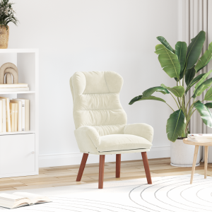 vidaXL Relaxstoel fluweel crèmekleurig
