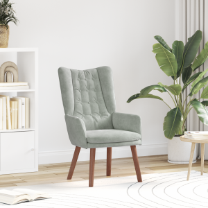 vidaXL Relaxstoel fluweel lichtgrijs