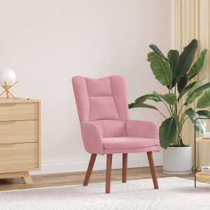 vidaXL Relaxstoel fluweel roze