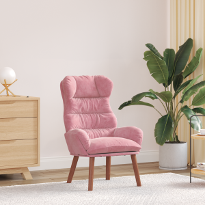 vidaXL Relaxstoel fluweel roze