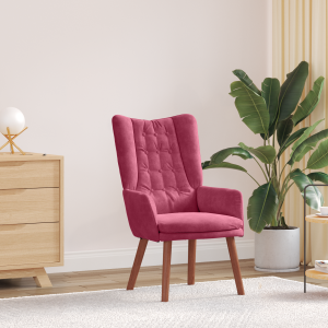 vidaXL Relaxstoel fluweel wijnrood