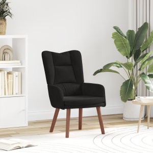 vidaXL Relaxstoel fluweel zwart