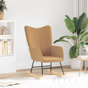 vidaXL Relaxstoel krullende wolachtige stof beige