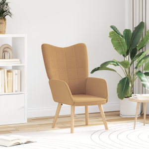 vidaXL Relaxstoel krullende wolachtige stof beige