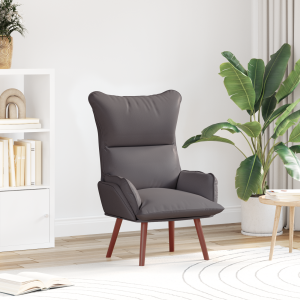 vidaXL Relaxstoel kunstleer grijs