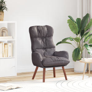 vidaXL Relaxstoel kunstleer grijs