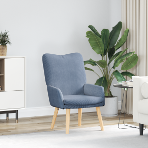 vidaXL Relaxstoel ribfluweel blauw