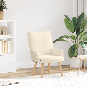vidaXL Relaxstoel ribfluweel crèmekleurig