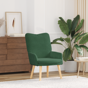 vidaXL Relaxstoel ribfluweel jungle groen