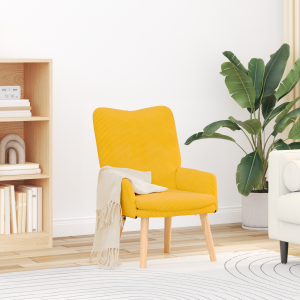 vidaXL Relaxstoel ribfluweel lichtgeel