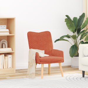 vidaXL Relaxstoel ribfluweel rood oranje