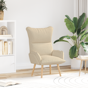 vidaXL Relaxstoel stof crèmekleurig