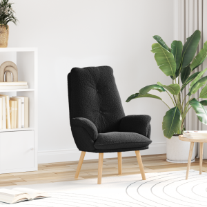 vidaXL Relaxstoel Zwart Krullend Stof