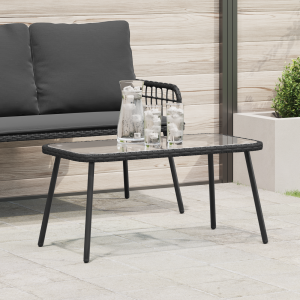 vidaXL Salontafel 90x45x42 cm poly rattan zwart