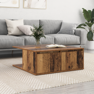 vidaXL Salontafel met lade Oud hout 80 x 80 x 31 cm Bewerkt hout