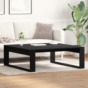 vidaXL Salontafel Zwart Eiken 100 x 100 x 35 cm Bewerkt hout