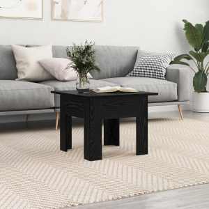 vidaXL Salontafel Zwart Eiken 55 x 55 x 42 cm Bewerkt hout