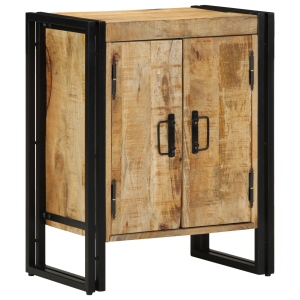 vidaXL Schoenenkast 30x30x40 cm massief mangohout en staal zwart