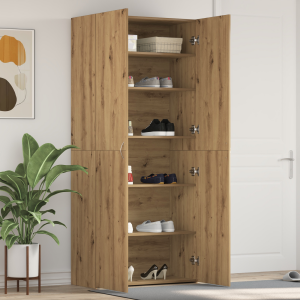 vidaXL Schoenenkast met plank Bruin 80 x 35.5 x 180 cm Bewerkt hout