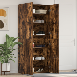 vidaXL Schoenenkast 80x35,5x180 cm bewerkt hout gerookt eikenkleurig