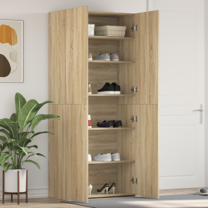 vidaXL Schoenenkast met plank Bruin 80 x 35.5 x 180 cm Bewerkt hout