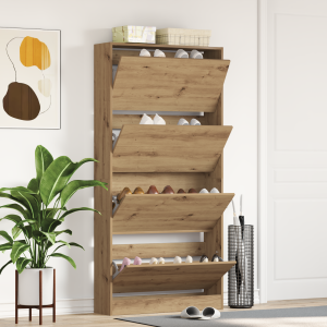 vidaXL Schoenenkast Ambachtselijk Eiken Gefabriceerd Hout
