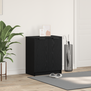 vidaXL Schoenkast Zwart Eiken 59x35x70 cm Gelaagd Hout