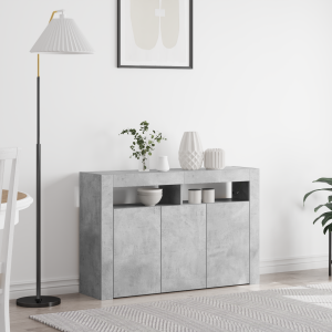 vidaXL Sideboard met LED Verlichting Betonnen Grijs 116x30x75 cm
