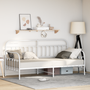 vidaXL Slaapbank 100x190 cm staal wit