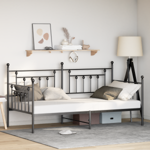 vidaXL Slaapbank 107x203 cm staal zwart