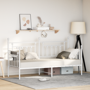 vidaXL Slaapbank 75x190 cm staal wit