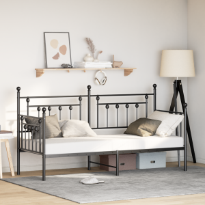 vidaXL Slaapbank 75x190 cm staal zwart
