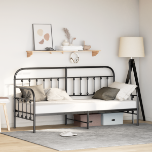 vidaXL Slaapbank 75x190 cm staal zwart