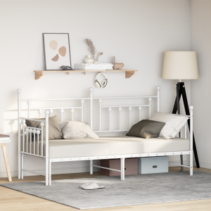 vidaXL Slaapbank met uitschuifbed 75x190 cm staal wit