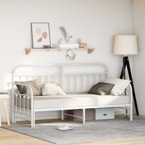 vidaXL Slaapbank met uitschuifbed 75x190 cm staal wit