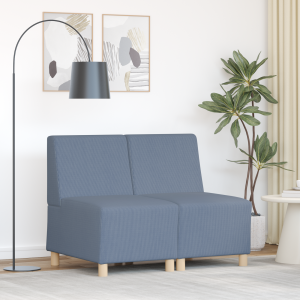 vidaXL Sofa Chiar 2 pcs Blauw 55 x 74 x 82 cm Katoenen stof