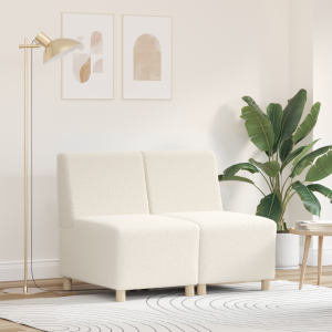vidaXL Sofa Chiar 2 pcs Crème 55 x 74 x 82 cm Katoenen stof